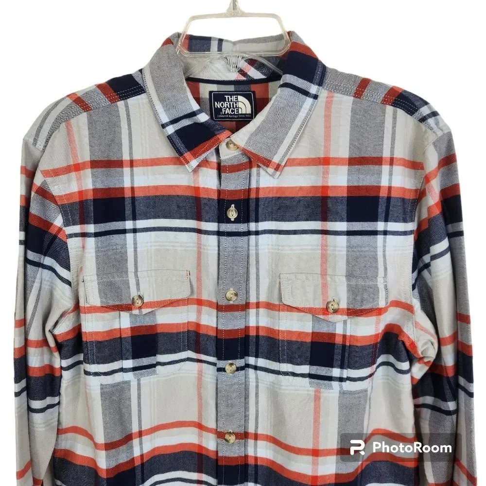 The North Face Mens Long Sleeve Plaid Pattern Button Down Shirt Size Medium